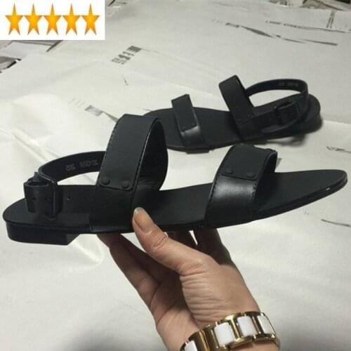 Mens Gladiator Vintage Cow Summer Leather Beach Sandals Casual Buckle Open Toe Shoes Male Rome Sandalias Classic Black Plus Size