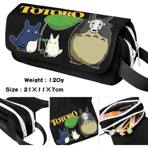 Anime My Neighbor Totoro Cosplay Unisex Students School Double Zipper Pen Pencil Case Stationery Box Cosmetic Makeup Bag Gifts