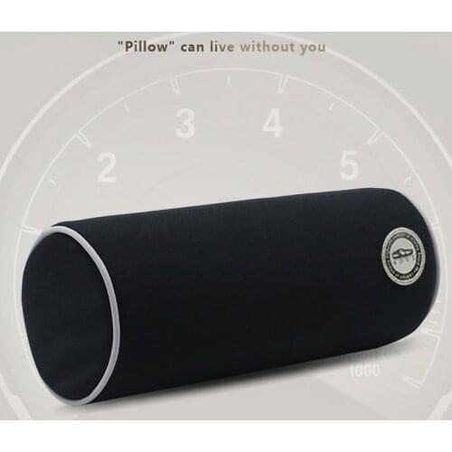 Memory Foam Cylinder Car Headrest Neck Rest Pillow Polyester Fabric Soft Auto Seats Head Protector Interior Accessories Black
