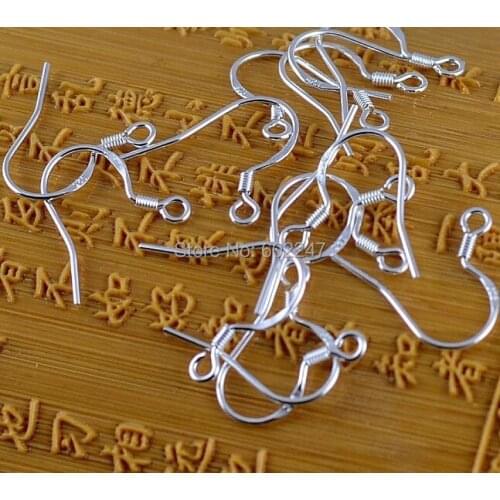 925 Stamped Sterling Silver Imitation Earring Wire Hooks 14x9mm, 1000pcs/pack