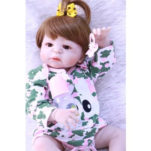 Baby real born full body silicone reborn dolls 22" NPK reborn babies girl child bebe gift reborn bonecas brinquedo menina