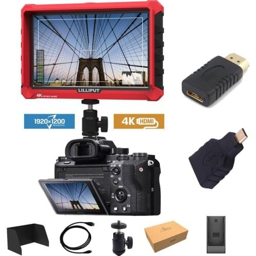 Lilliput A7S 7 Inch Utra Slim IPS Full HD 1920x1200 4K HDMI On-camera Video Field Monitor for Canon Nikon Sony DSLR Camera Video