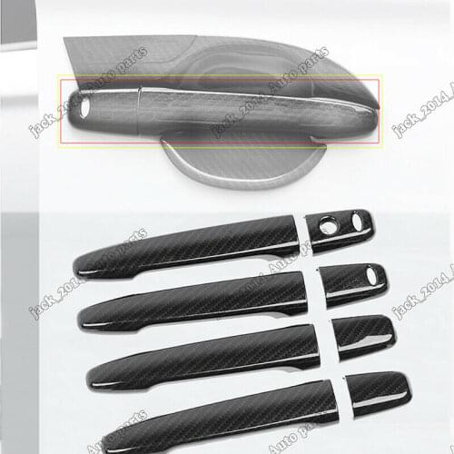 Carbon Fiber Outer Door Handle Cover Trim Fit for Mitsubishi Outlander 2013 2014 2015 2016 2017 2018