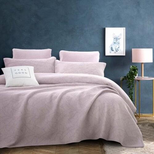 High-end plain cotton bed cover three-piece set of cotton quilt thin quilt bedding