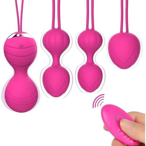10 Speed Wireless Remote Eggs 5 pcs Kegel Balls Kit Ben wa ball G Spot Jumping Eggs Adult Erotic Sex Toy For Women