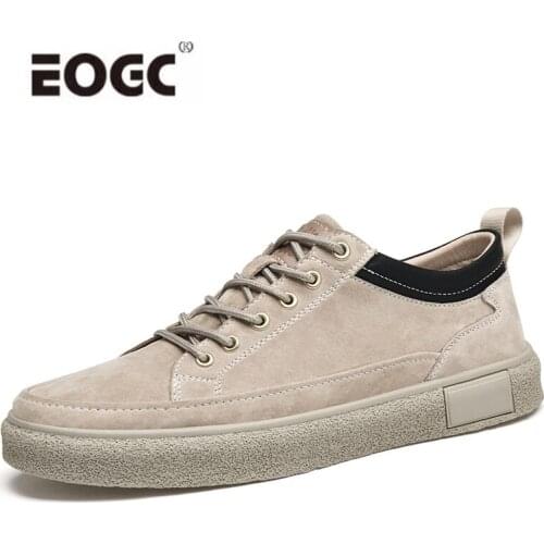 Suede Leather Shoes Men Anti-slip Resistent Lace Up Casual Shoes Flats Quality Outdoor Walking Men Shoes Zapatos Hombre