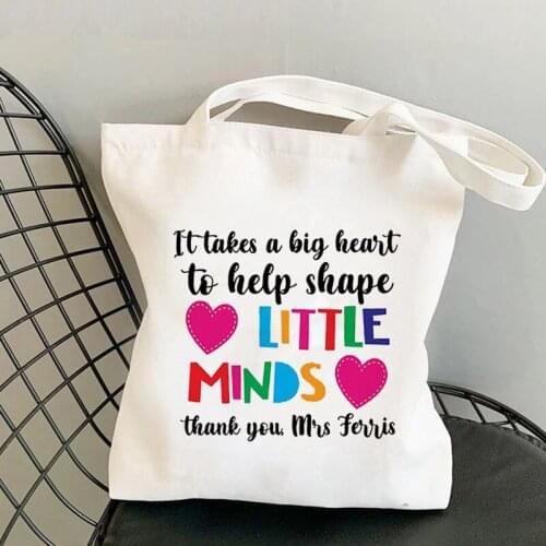 Supplies Teacher Little Minds Printed Tote Bag women Harajuku shopper handbag girl Shoulder shopping bag Lady gift Canvas Bag