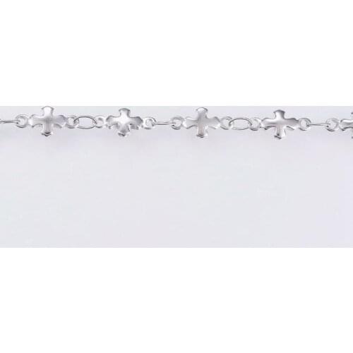 10m/roll Soldered Cross Handmade 304 Stainless Steel Bar Link Chains for Jewelry Making DIY Bracelet Necklace Accessories