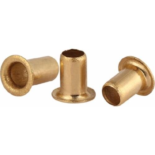 100/200pcs M5 Series Brass Eyelet Rivet Nut Copper Through Hole Rivets Hollow Grommet M5*6/7/8/9/10/12/14/17mm