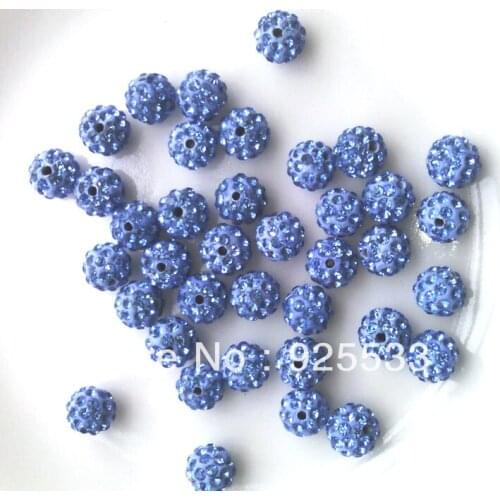 Free Shipping 100pcs/lot 10mm dia.sky blue clay crystal rhinestone balls loose beads DIY