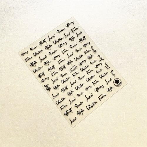 CB-111 English alphabet letter 3D Back glue Nail Art Stickers Decals Sliders Nail ornament decoration