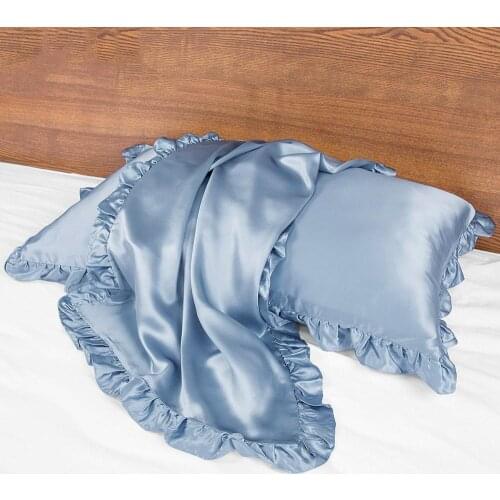 Pure Natural 100% 19 Momme Silk home pillow case cover for sleeping Pillowcase With Ruffle Trim Home Textile