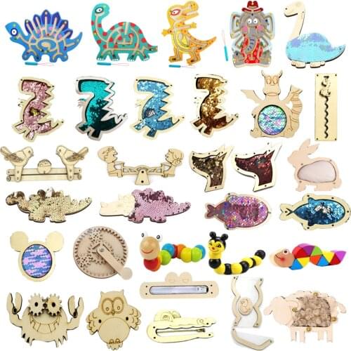 Montessori Baby Activity Busy Board DIY Toy Kids Early Educational Teaching Aids Learning Skill Part Cognition Toys Game Puzzle