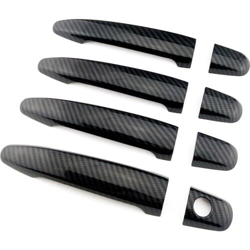 For Toyota 4Runner Facelifted 2005 2008 Carbon Fiber Printed Car Exterior Side Door Handle Cover Moulding Trim