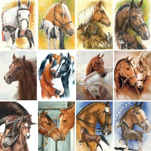 EverShine 5D Diamond Painting Horse Cross Stitch Diamond Art Animals Mosaic Embroidery Sale Handwork Hobby Gift Wall Decor