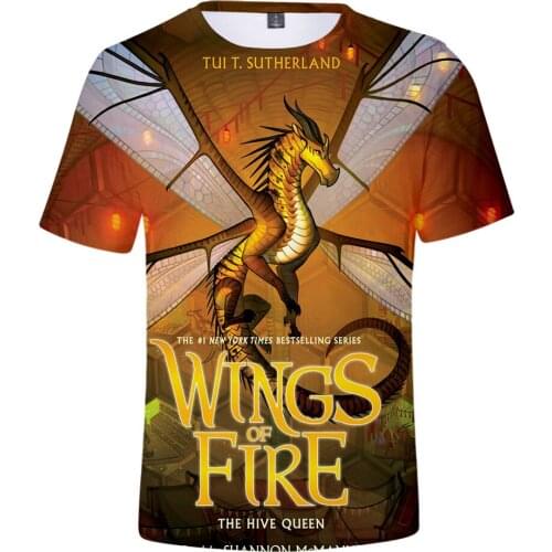 BSLNXNMA Wings of fire 3D Harajuku Womens summer Tshirt 3D Short Sleeve Tops T-Shirt Lovely Kawaii Retro Innovation