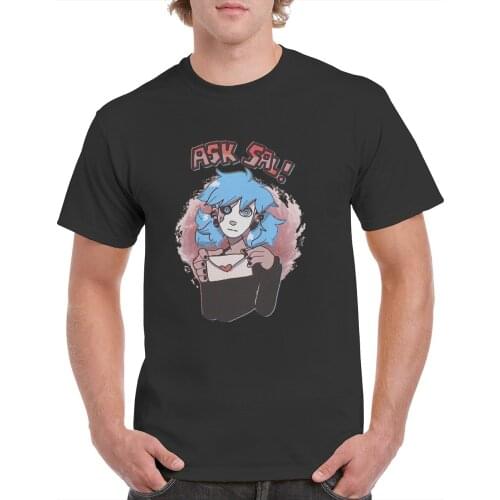 Cartoon Sally face T-shirt Mens Summer Cotton Short Sleeve T Shirt for male comfortable top tees