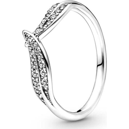 100% 925 Sterling Silver Rings for Women Sparkling Leaves Ring Wedding Party Jewelry Gift Bague 2021 New