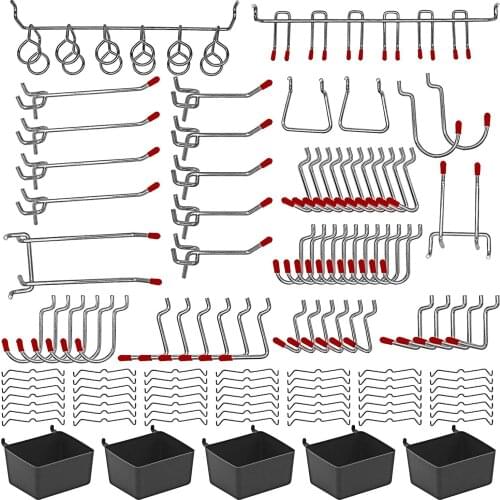 140/114Pcs Metal Stores Pegboard Hooks Organizer Assortment Kit Peg Locks Hanging Applications Pegboard Hook Storage Hooks