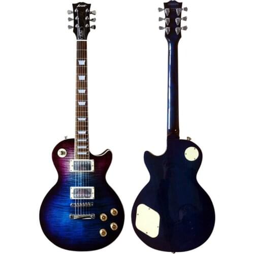 LP Guitar 22 Frets electric Guitar Standard Tiger Pattern High Quality Blue EGT10