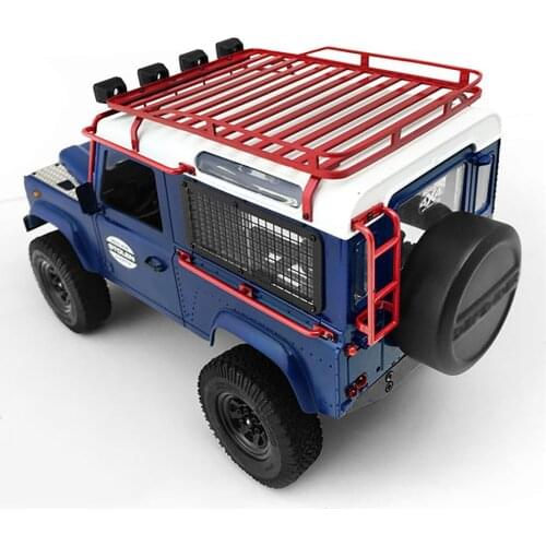 Metal Luggage Roof Rack With Spotlight for RC4WD 1:18 D90 RC Car Upgrade Parts