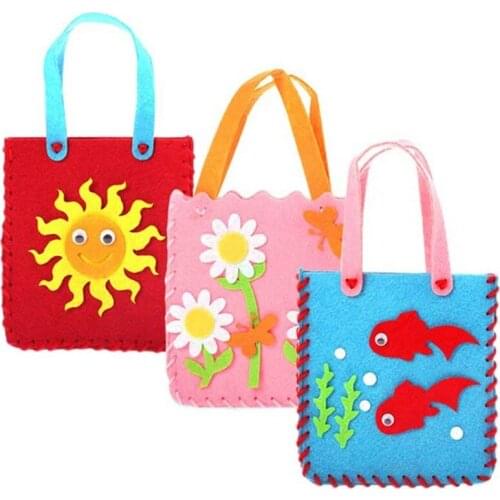 Cute Needlework Felting Kit Tote Bag Exquisite Non-woven FabricHand-wrapped for Kids Learning Materials Toy DIY Craft Supplies