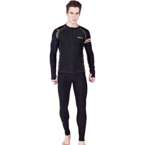 Zipper Rash Guard Men Surf Jacket UV Swim Shirt Long Sleeve Swimwear Rashguard Swimming Sailing Diving Tights Suit Wetsuit Set