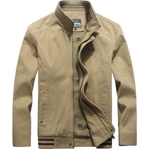 Spring Autumn Military Jacket Men Casual Stand Collar Windbreaker Mens Clothing Streetwear M-4XL Cotton Chamarras Para Hombre