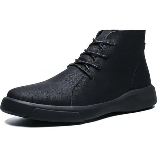 Brand New Winter Men Snow Boots Vogue Lace-up Ankle Boots Genuine Leather Warm Plush Men Boots Autumn Outdoor Men Shoes