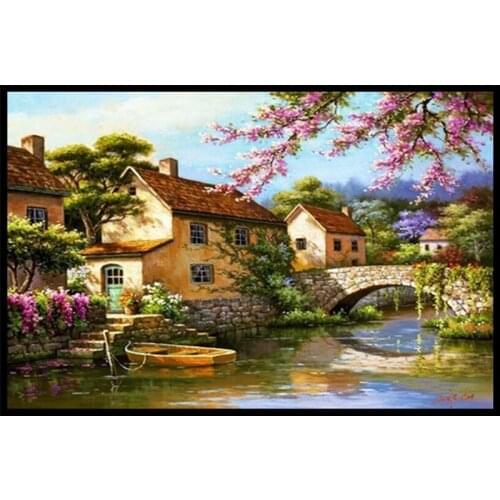 House,diamond embroidery diamond painting landscape cross stitch full square rhinestone diamond mosaic home decoration Crafts
