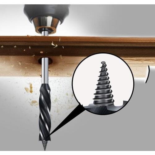 10-35mm Woodworking Twist Drill Bit Set Long Four-Slot 6.35mm Shank Carbide Drill Bit Hole Saw For Door Lock Wood Slotting Tools