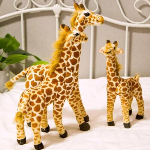 New Cute Real Life Giraffe Plush Toys for Children Simulation Deer Animal Stuffed Doll Kids Birthday Gift Lovely Home Decor