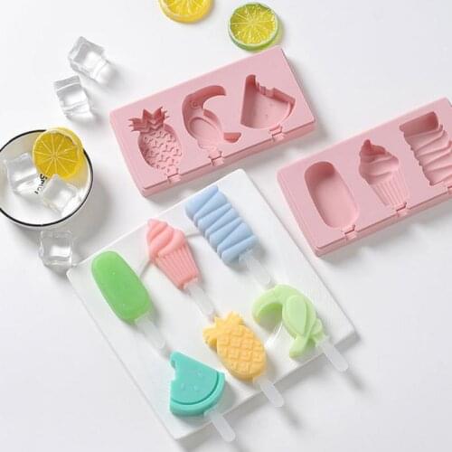 New Silicone Ice Cream Mold Popsicle Mold With Lid DIY Homemade Cartoon Ice Cream Popsicle Mold Ice Maker Mold
