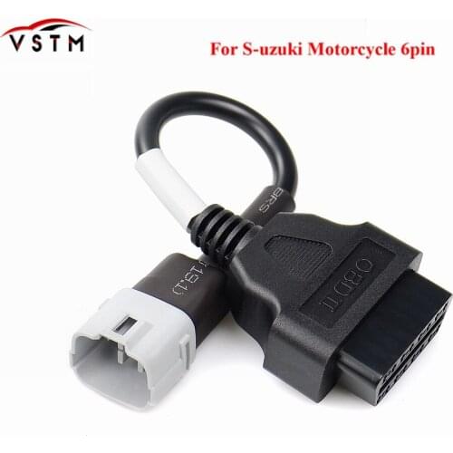 OBD Motorcycle Cable For Su*zuki 6 Pin Plug Cable Diagnostic Cable 6Pin to OBD2 16 Pin Adapter With High Quality
