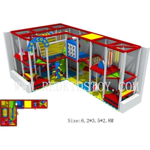 Shipped to Holland Small Sized Indoor Soft Playground for Restaurant Wooden Packing HZ-180410A