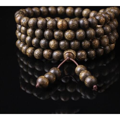 Authentic Brunei sink water fidelity incense hand string classic 108 female bud Zhuang Shenxiang collection Buddha bead bracelet