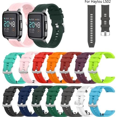 20mm Silicone Watch Band Strap For Haylou LS02 for Samsung Garmin Huami Replacement band strap