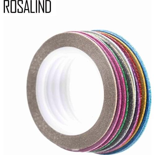 ROSALIND 10 Colors 1MM Matte Color Rolls 1mm Striping Tape Line Rough Styles Nail Art Tips Decals Beauty Decorations