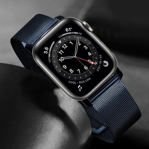 Mesh loop for iwatch se band men women correa for apple watch se 6 5 4 3 44mm 40mm 42mm 38mm bands Stainless Steel Link strap