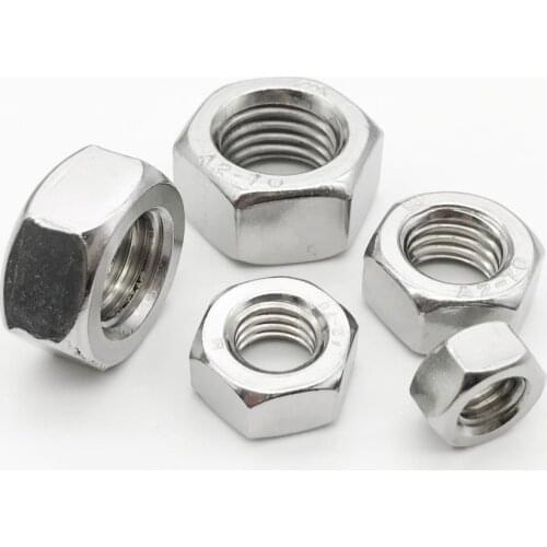 1/50/100pcs A2 304 Stainless Steel Hex Hexagon Nut for M1 M1.2 M1.4 M1.6 M2 M2.5 M3 M4 M5 M6 M8 M10 M12 M16 M20 M24 Screw Bolt