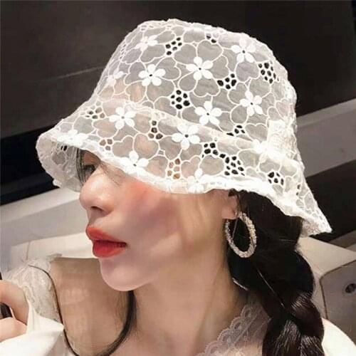 2020 New Hat for WOMEN Soft Lace Flower Wide Brim Sun Hats Floppy Summer Hat Dress Lace Ladies Hat