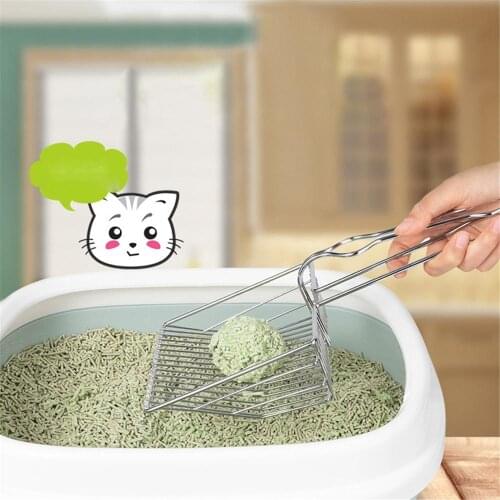 Cat Litter Scoop Cat Toilet Shit Cleaner Pet Pooper Scooper Waste Cleanning Tool Stainless Steel Metal Kitten Sand Filter Shovel