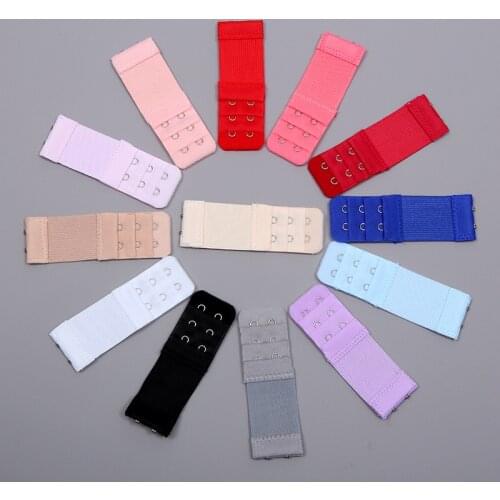 12 Colors 1Pc Women Bra Strap Extender 3 Rows 2 Hooks Bra Extenders Clasp Strap Sewing Tools Intimates Accessories