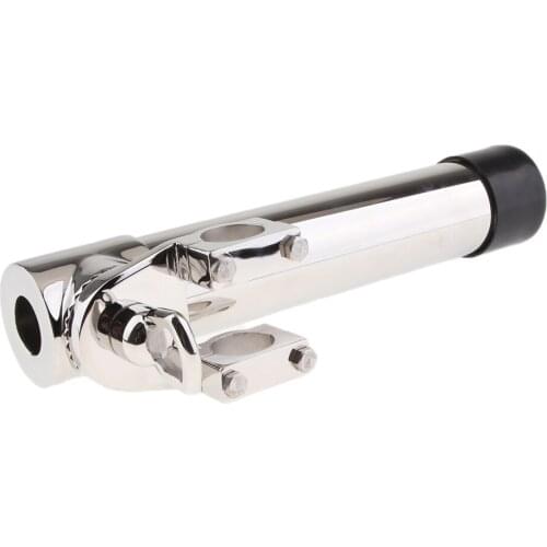 Mirror Polished Stainless Steel Clamp on Fishing Rod Holder for Rails