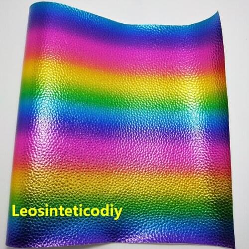 1PC 21X29CM Synthetic Letaher, Cuero Sintetico Rainbow Litchi Grain Leather For Making Bows Accessories T43B