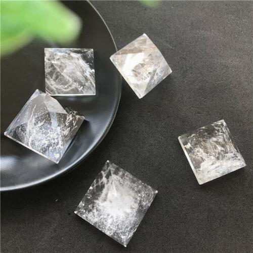 1pc Natural Transparent Quartz Crystal Pyramid Clear Reiki Healing Natural White Crystal Pyramid Stone Polishing Decoration