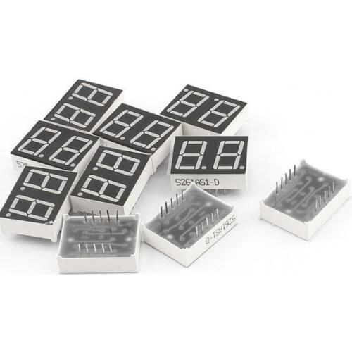 10 Pcs Common Cathode 10 Pin 2 Bit 7 Segment 0.56" Red LED Display Digital Tube