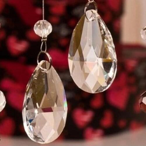 10pcs Clear Glass Crystal Prism Tear Drop DIY Pendant Chandelier Jewelry Lighting Crystal Accessories Clear Glass Crystal Prism