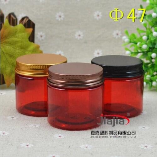 50 grams clear PET Jar,50g clear Cream Cans 50ml PET Jar black/gold/bronze Lid Aluminum Cap Cream Jar Cosmetic Packaging