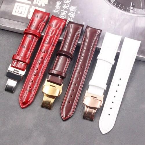 Watch accessories for Tissot womens epidermis strap accessories 1853 genuine leather cool figure T035 Kutu watch with 18mm band